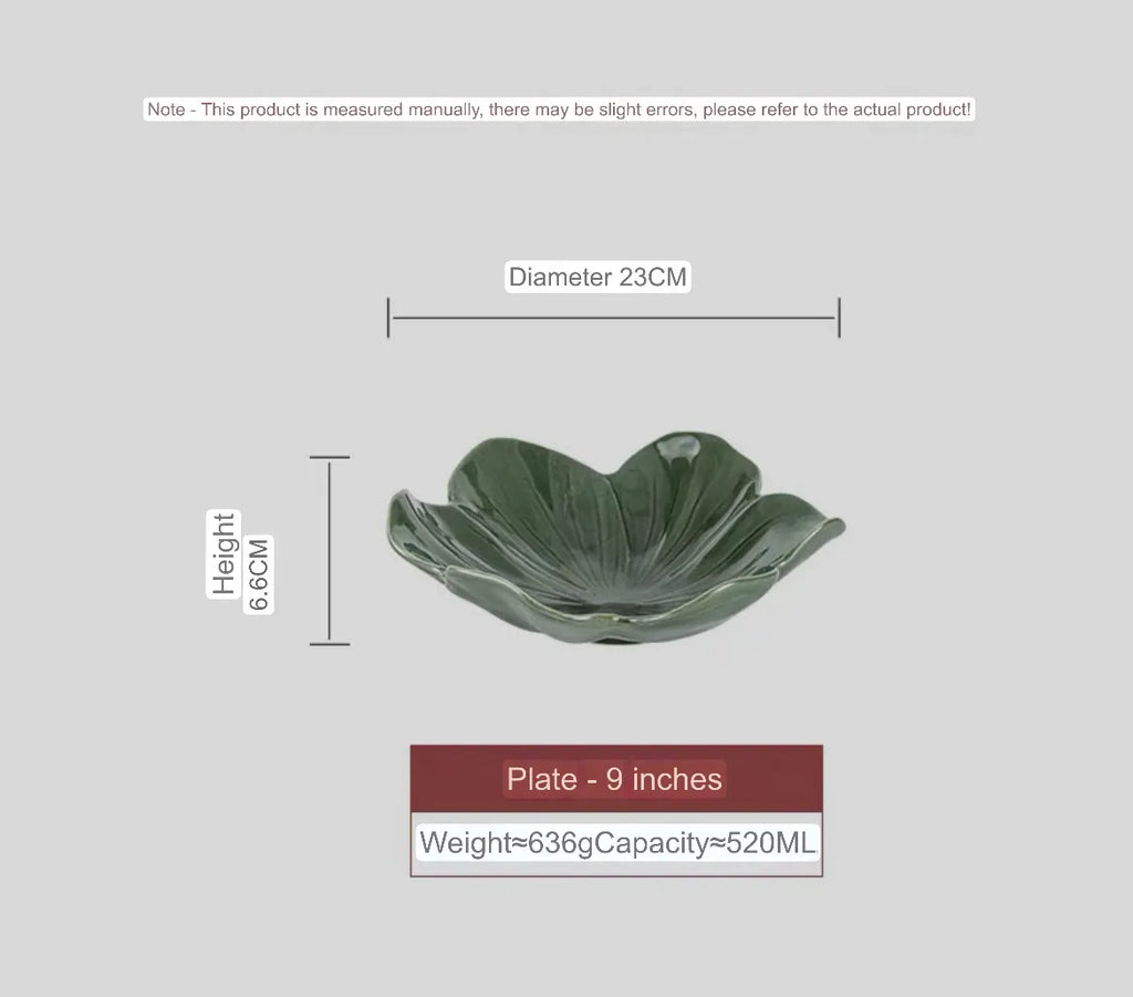 Ceramic Green Floral Bowl