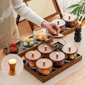 Glass Wooden Spice Set