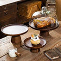 Acacia Cake Stand with glass lid